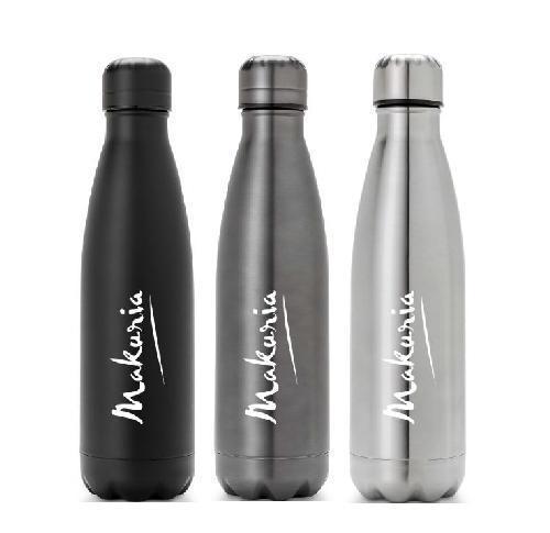Stainless Steel Satin Finish Thermos Bottle 460ml - Now Available With All Over Pattern Or Colour Matched from 250 units